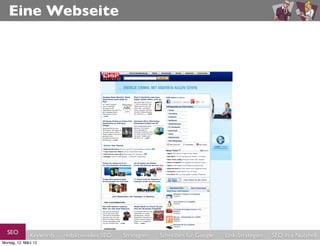 Eine Webseite




  SEO          Keywords   redaktionelles SEO   Strategien   Schreiben für Google   Link-Strategien   SEO in a Nutshell
Montag, 12. März 12
 