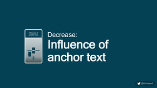 Decrease:
Influence of
anchor text
 