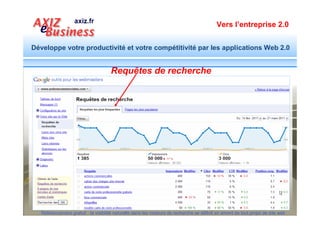 Vers l’entreprise 2.0


Développe votre productivité et votre compétitivité par les applications Web 2.0


                                 Requêtes de recherche




  Référencement gratuit : la visibilité naturelle dans les moteurs de recherche se définit en amont de tout projet de site web
 