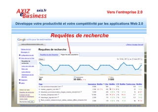Vers l’entreprise 2.0


Développe votre productivité et votre compétitivité par les applications Web 2.0




         Comment vérifier l’état d’indexation
           et la qualité d’optimisation des
                     META TAG ?
                     Sans connaissance techniques



  Référencement gratuit : la visibilité naturelle dans les moteurs de recherche se définit en amont de tout projet de site web
 