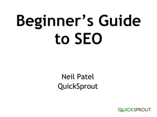 Beginner’s Guide to SEO Neil Patel QuickSprout 
