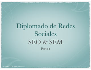 GABRIELA LINARES - Febrero 2020
Diplomado de Redes
Sociales
SEO & SEM
Parte 1
 