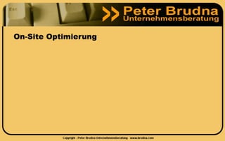 On-Site Optimierung
 