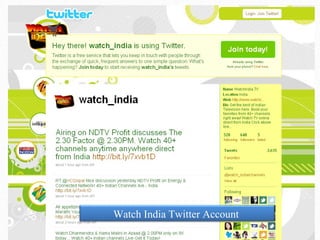 Watch India Twitter Account  