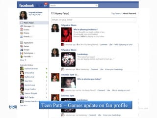 Teen Patti – Games update on fan profile  