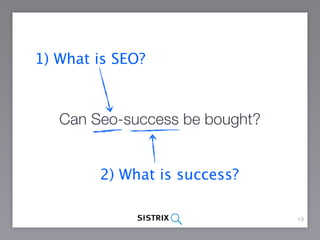 Can you buy  SEO-success? The most important differences between success and failure in practice.