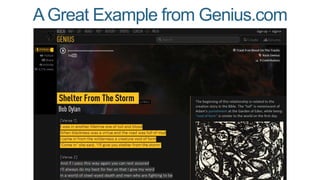 A Great Example from Genius.com 
 