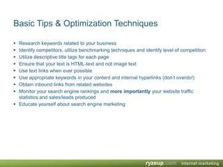 Social Media - MySpace Optimization