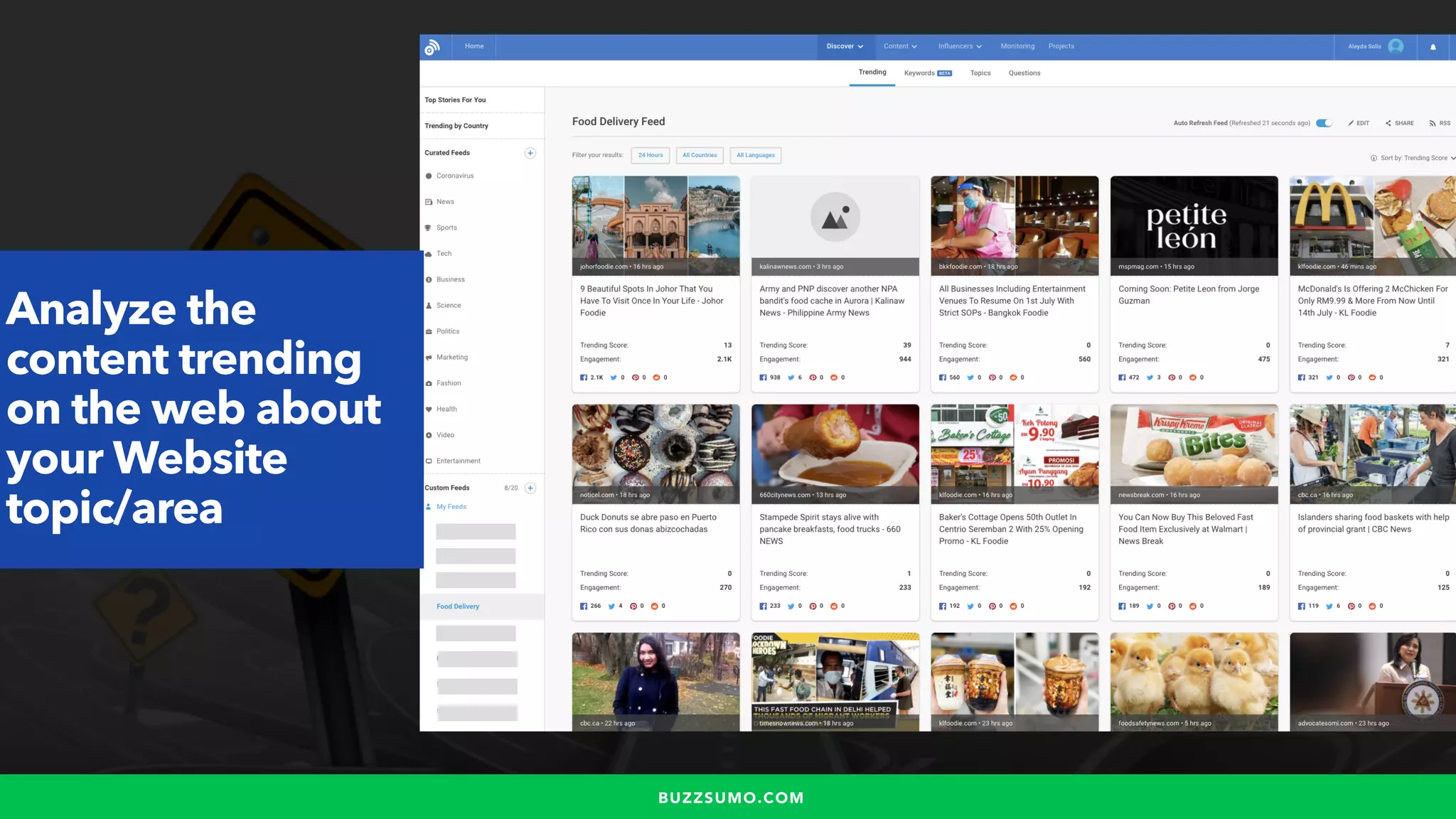 #WINNINGSEO BY @ALEYDA FROM #ORAINTI FOR #UPLOADCONF
Analyze the
content trending
on the web about
your Website
topic/area
BUZZSUMO.COM
 