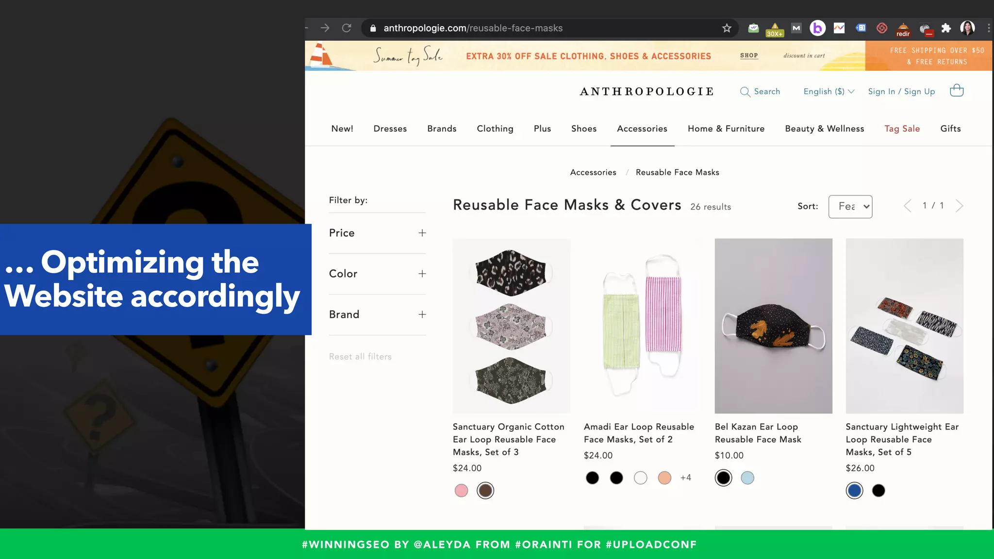 #WINNINGSEO BY @ALEYDA FROM #ORAINTI FOR #UPLOADCONF
… Optimizing the
Website accordingly
 