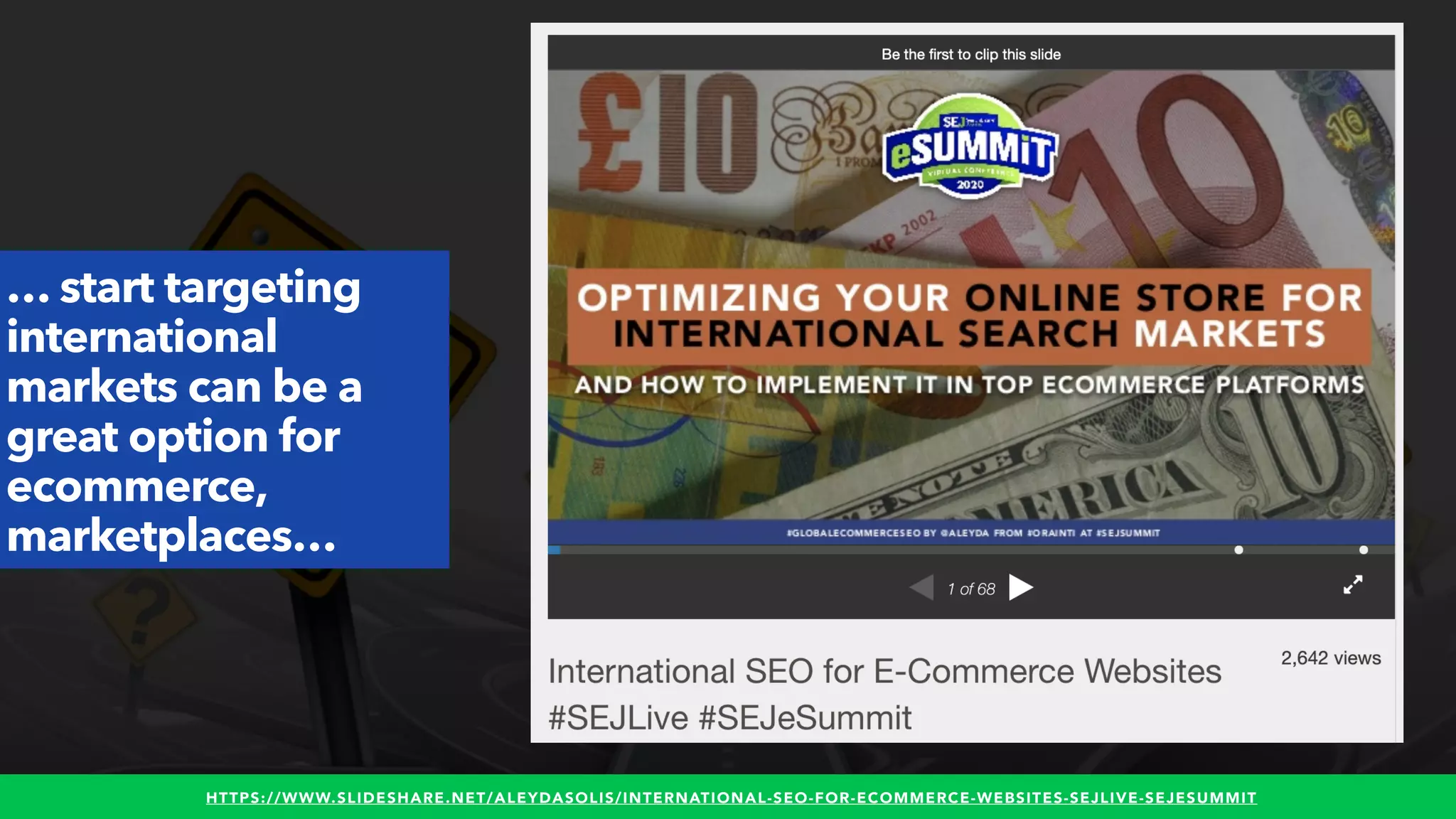 #WINNINGSEO BY @ALEYDA FROM #ORAINTI FOR #UPLOADCONFHTTPS://WWW.SLIDESHARE.NET/ALEYDASOLIS/INTERNATIONAL-SEO-FOR-ECOMMERCE-WEBSITES-SEJLIVE-SEJESUMMIT
… start targeting
international
markets can be a
great option for
ecommerce,
marketplaces…
 