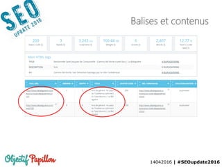 14042016 | #SEOupdate2016
Balises et contenus
 