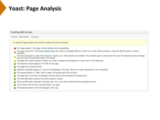 Yoast:	
  Page	
  Analysis	
  
 