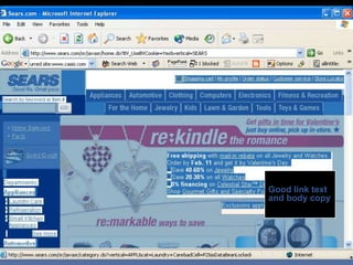 Good link text
and body copy
 
