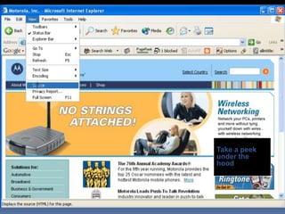 Take a peek
under the
hood
 