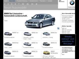 “Sneaky
redirect” sent
searchers to
this page
 