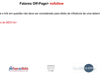 Utilização das palavras-chave no Título, H1, H2... 