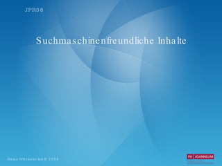 Suchmaschinenfreundliche Inhalte 