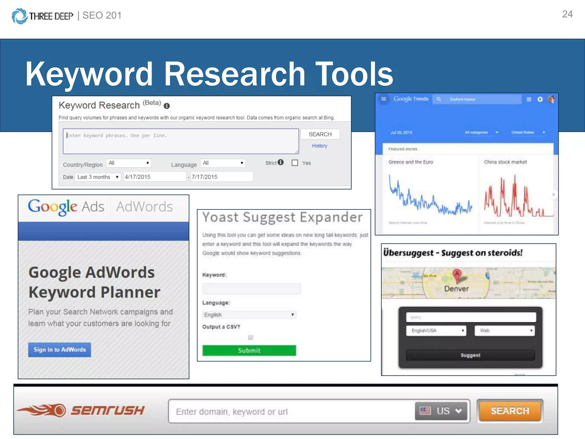 | SEO 201 24
Keyword Research Tools
 