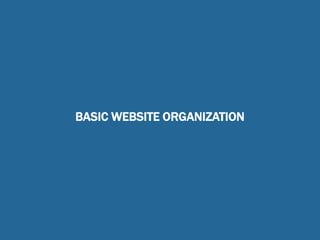 BASIC WEBSITE ORGANIZATION
 