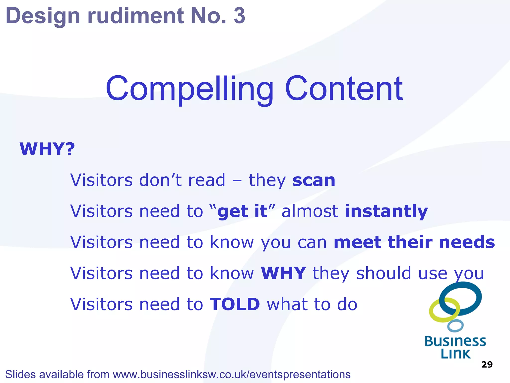 How do Search Engines Work? Search Engines use Robots to Spider sites Search Engines rank web sites against own unique criteria Sites can be optimised if criteria understood These criteria are  NOT  fixed ! 