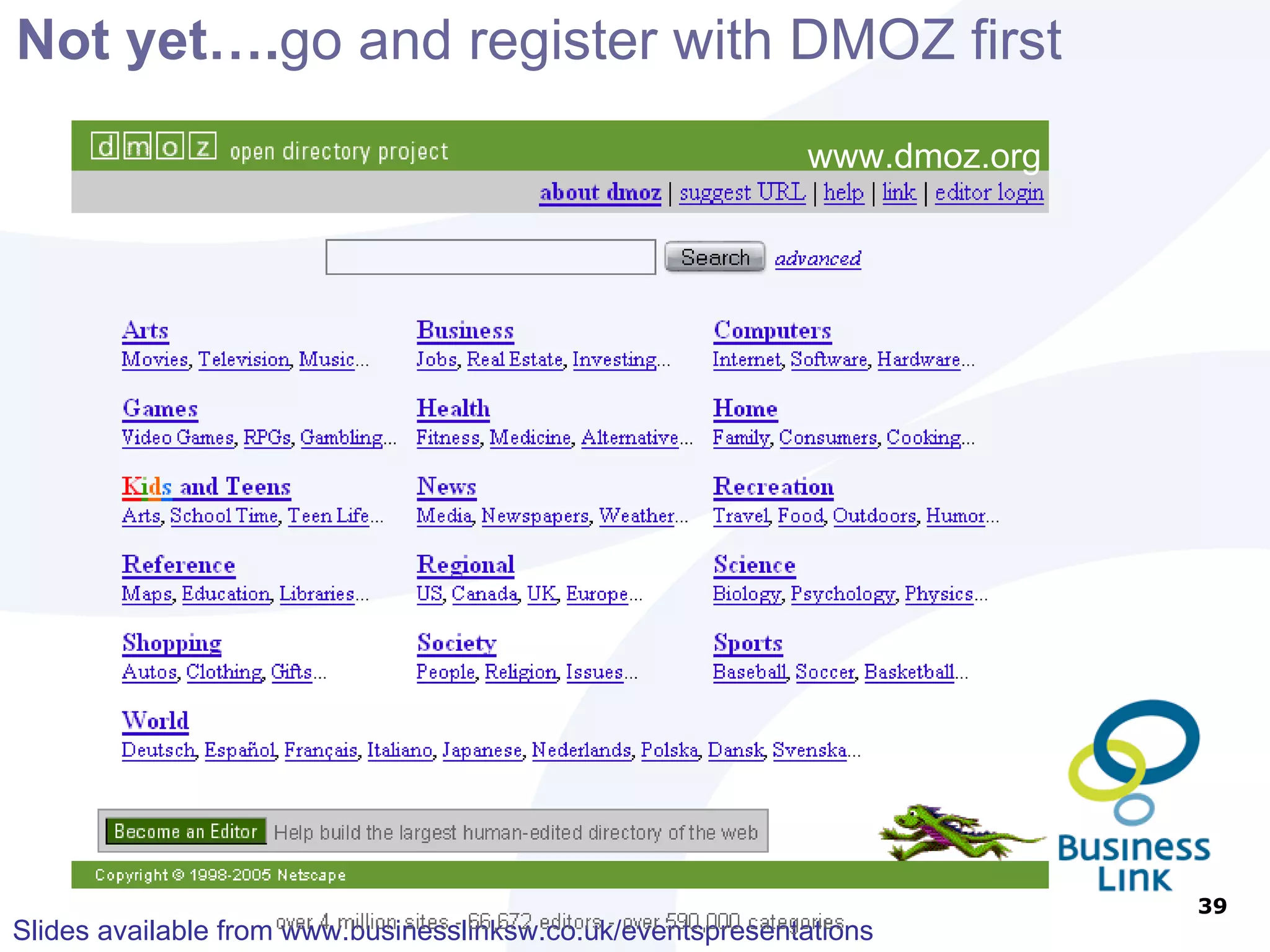 Where to place Keywords Alternative Attribute – aka Alt Tag Every Image needs one Build Keyword Count Comply with Disability Discrimination Act - Accessibility 