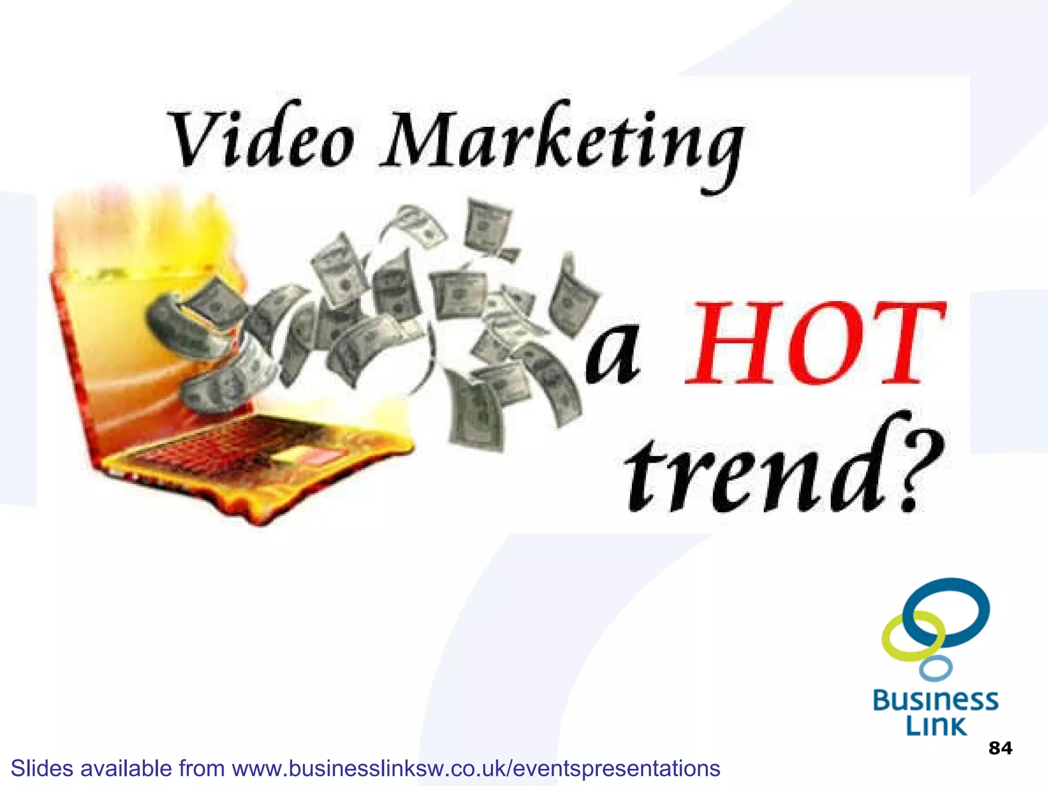 Video Marketing YouTube – 2Bn videos watched………..DAILY Video results appearing in Google Search = You’ve been framed! Business Opportunity   2nd most searched site on the internet 