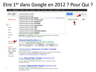 Etre 1er dans Google en 2012 ? Pour Qui ?




 20
 