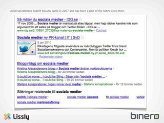 Universal/Blended Search Results came in 2007 and has been a part of the SERPs since then.
 