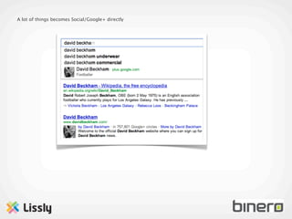 A lot of things becomes Social/Google+ directly
 