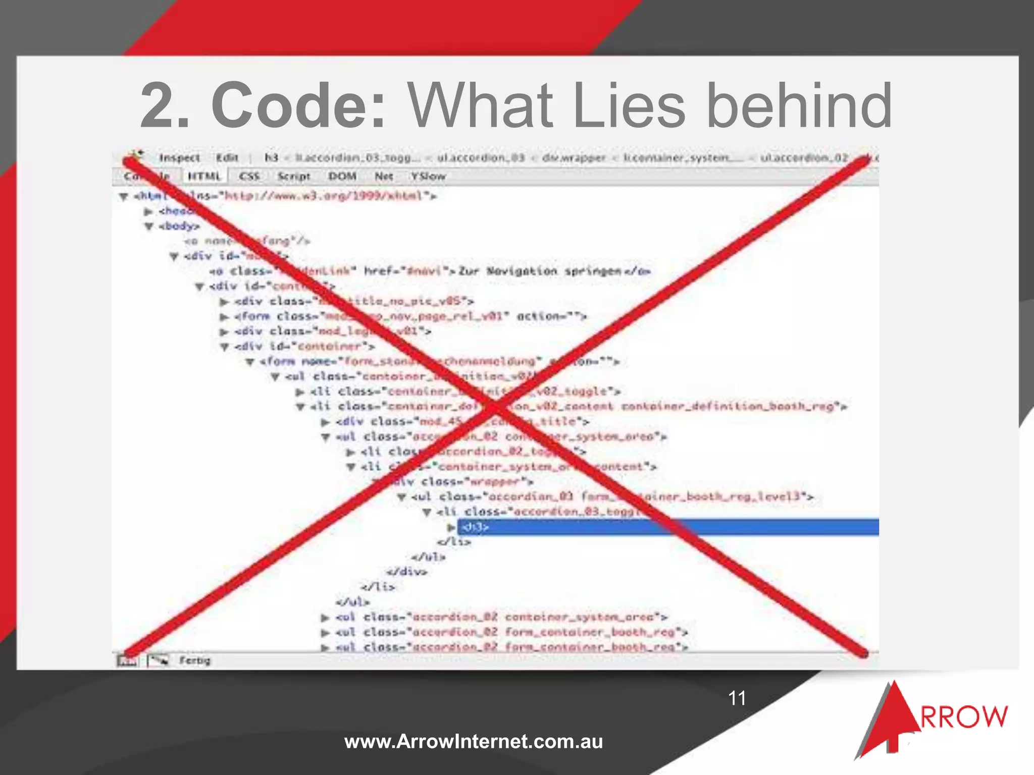 www.ArrowInternet.com.au
2. Code: What Lies behind
11
 