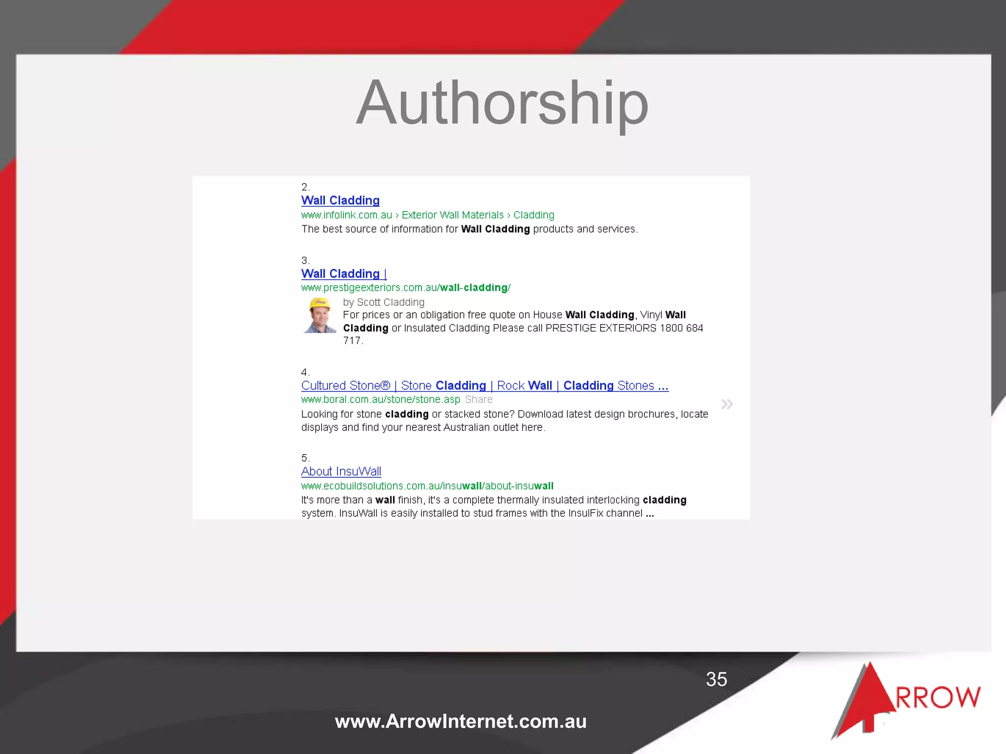 www.ArrowInternet.com.au
Authorship
35
 