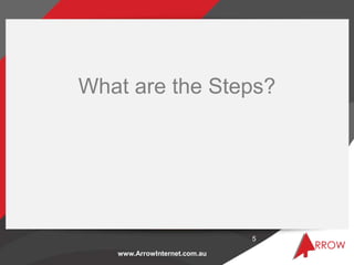www.ArrowInternet.com.au
What are the Steps?
5
 