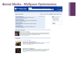 +Social Media - MySpace Optimization
 
