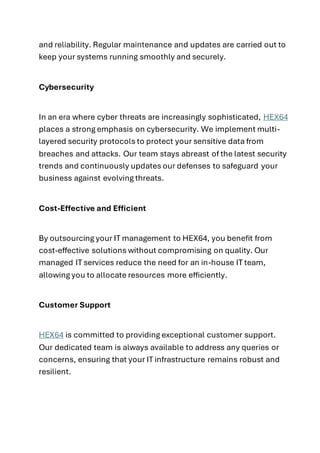 Comprehensive Managed IT Solutions by HEX64 | PDF