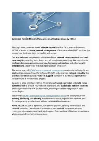 Optimized Remote Network Management: A Strategic Vision by HEX64 | PDF