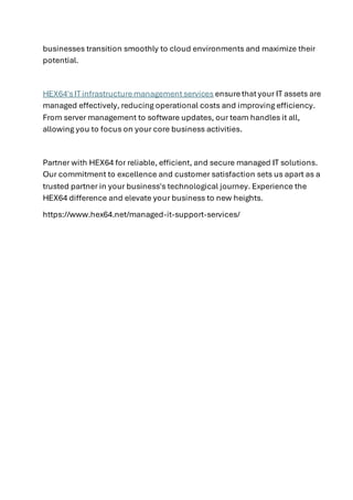 Comprehensive Managed IT Solutions by HEX64 | PDF