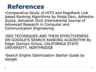 Seo and page rank algorithm | PPT
