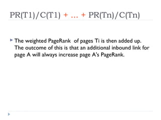 Seo and page rank algorithm