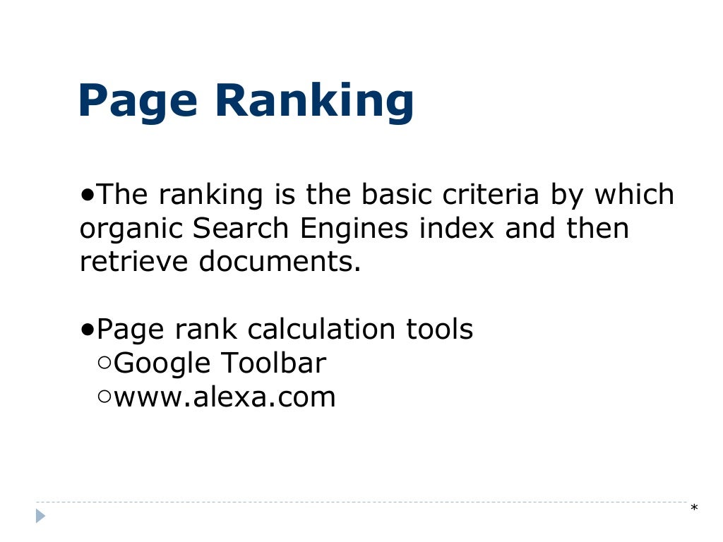 Seo and page rank algorithm