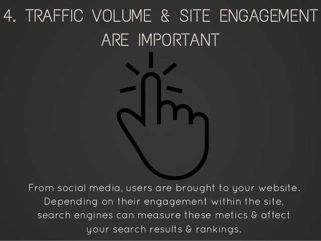 From social media, users are brought to your website.
Depending on their engagement within the site,
search engines can me...