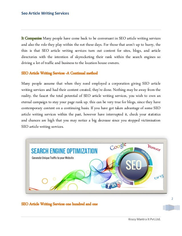 Seo article writing service