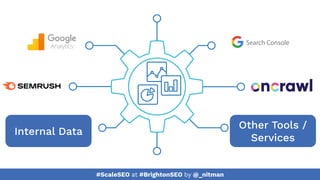 #ScaleSEO at #BrightonSEO by @_nitman
Internal Data
Other Tools /
Services
 