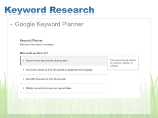 • Google Keyword Planner
 