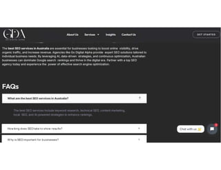 How long does SEOtake to show resu lts? v
W hy is SEO important for businesses? v
 