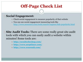 SEO Audit - Complete Checklist | PPTX