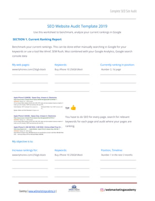 Seo Audit Examples A Complete SEO Audit Template. Includes Actionable Tips & Insights | PDF