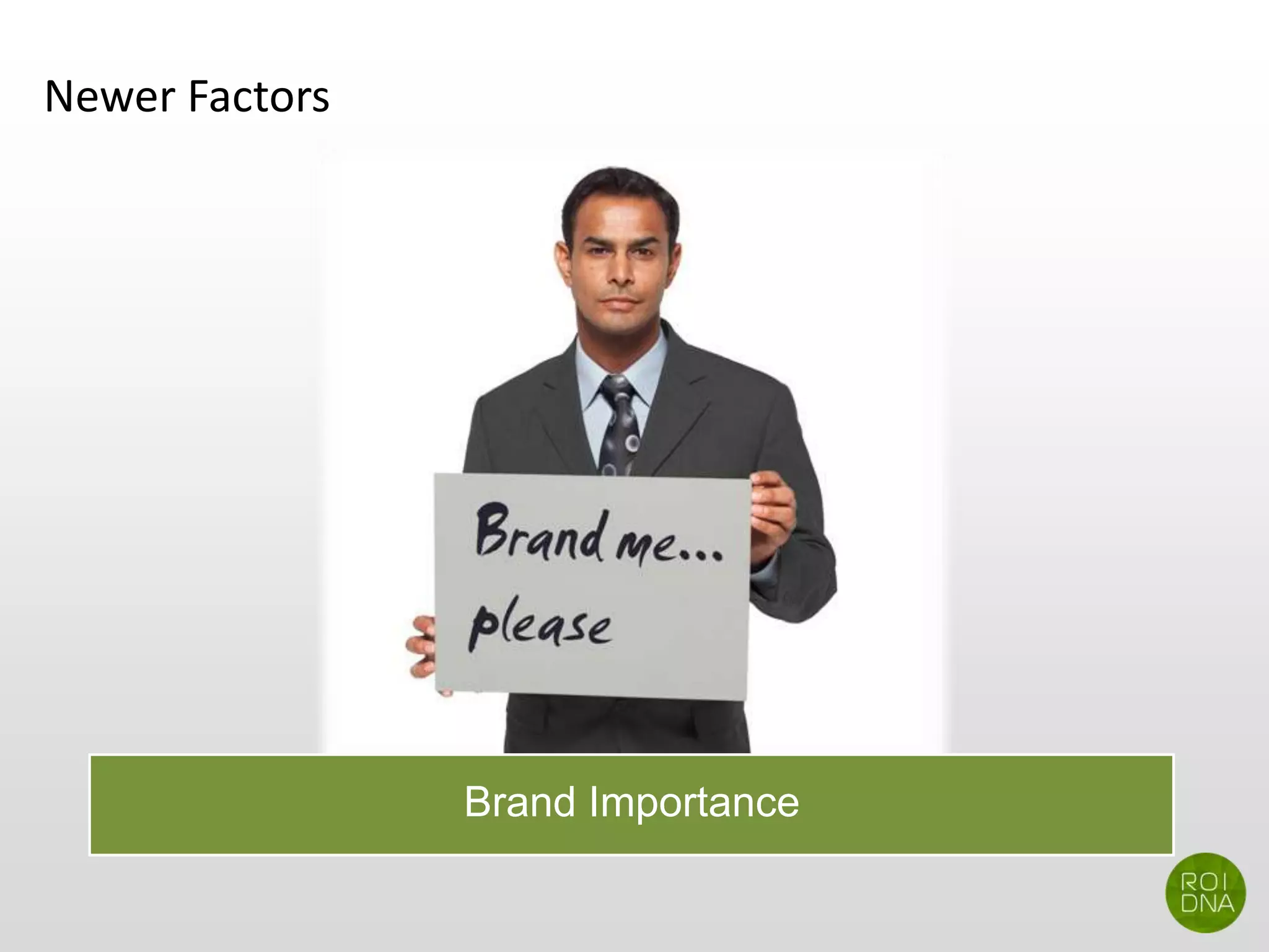 Newer Factors
Brand Importance
 