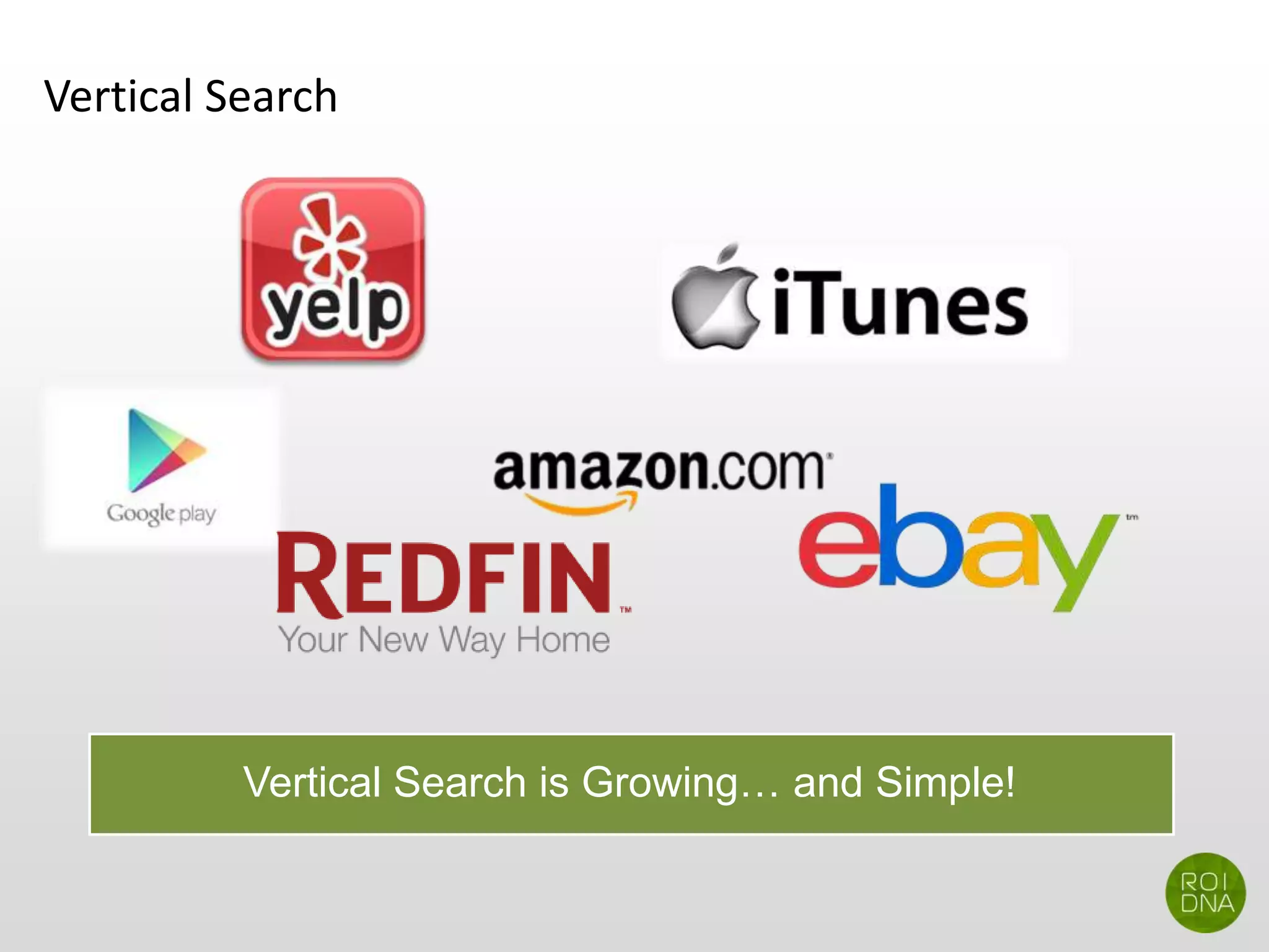 Vertical Search
Vertical Search is Growing… and Simple!
 
