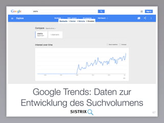 Google Trends: Daten zur
Entwicklung des Suchvolumens
47
 